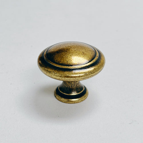 Cabinet Hardware "Palermo" Drawer Pulls and Knobs in Antique Brass Euro • Knobs