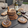 Olive Wood Coaster Set with Holder -7 Pcs