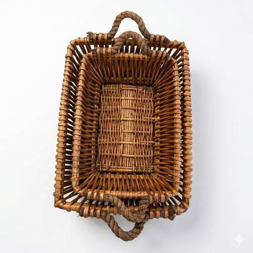 Willow Baskets for Countertop, Bread and Fruit – Set of 2