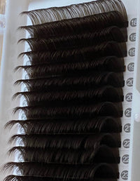 Dark Chocolate Brown Color Lash Extensions 16 Lines