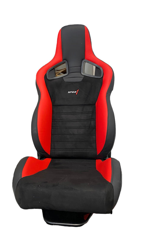 SPDZ1 T1R Racing Seats Black & Red Leather/Black Suede