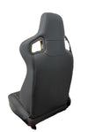 SPDZ1 Katana Racing Seats Black Leather with White Cross Stitch Reclinable