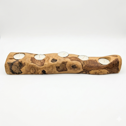 Olive Wood Candle Holder