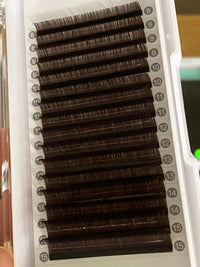 Dark Chocolate Brown Color Lash Extensions 16 Lines