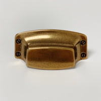 Drawer Cup Pull "Tuscany" in Antique Brass - Brass Cabinet Hardware Euro • Knobs