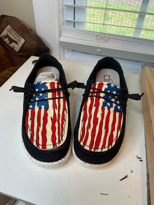 Tooled flag Hey Dudes womens