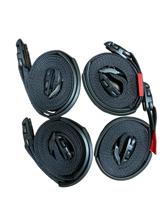 10 Ft Black Standard Buckle Spa Hot Tub Cover Adjustable Wind Straps | 2 COMPLETE KITS