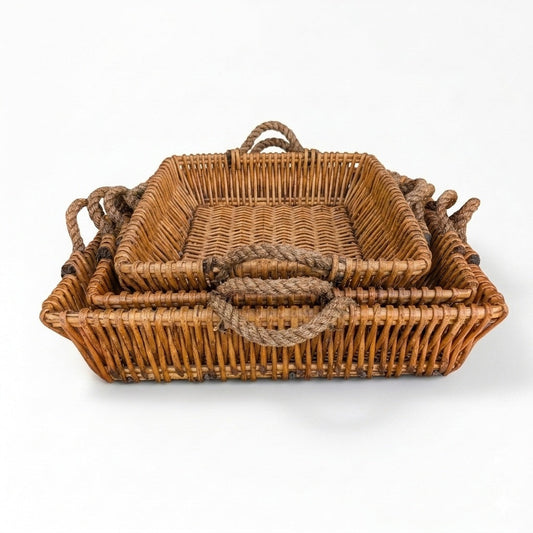 Woven Willow Home Organization Baskets – Set of 3