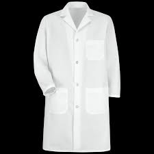 Professional White Lab Coat – Size Medium (5-Button Closure)