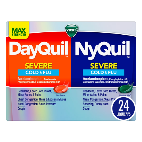 Vicks® Cold & Flu Retail Display with DayQuil™, NyQuil™ Severe & VapoRub™ – 30 Count
