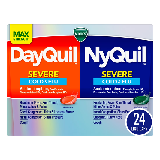 Vicks® Cold & Flu Retail Display with DayQuil™, NyQuil™ Severe & VapoRub™ – 30 Count