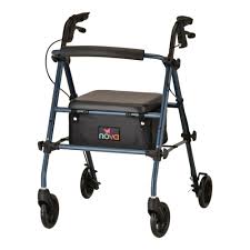 NOVA Journey Steel Rolling Walker (Rollator), Blue, Model 4205BL