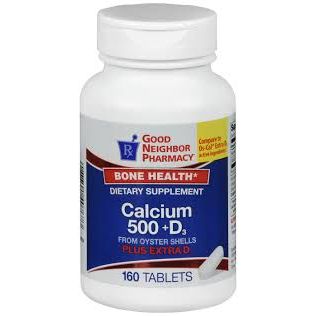 GNP Calcium + Vitamin D Tablets 500 mg, 160 Count