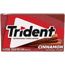 TRIDENT GUM, SUGAR FREE, CINNAMON