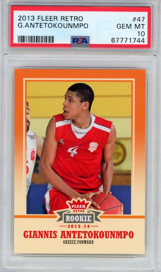 Graded 2013-14 Fleer Retro Giannis Antetokounmpo #47 Rookie RC Basketball Card PSA 10 Gem Mint
