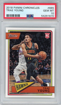 Graded 2018-19 Panini Chronicles Trae Young #665 Rookie RC Basketball Card PSA 10 Gem Mint
