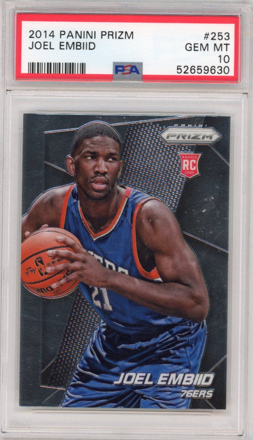 Graded 2014-15 Panini Prizm Joel Embiid #253 Rookie RC Basketball Card PSA 10 Gem Mint