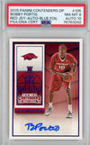 Graded 2015 Panini Contenders Draft Pick Bobby Portis #105 Red Jersey Auto Blue Foil Rookie RC Basketball Card PSA 8 Auto 10