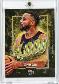 2025 Topps Now Steph Curry #13 Gold Foil /50 4,000 Career 3 Pointers Basketball Card