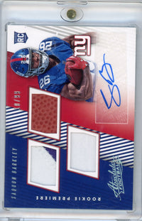 2018 Panini Absolute Saquon Barkley #156 Rookie Premiere Auto /99 New York Giants Rookie RC Football Card