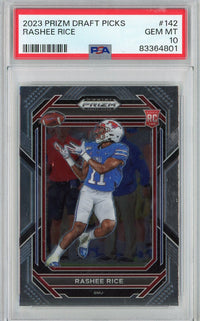 Graded 2023 Prizm Draft Picks Rashee Rice #142 Rookie RC Football Card PSA 10 Gem Mint