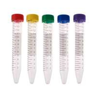 CELLTREAT 230411A 15mL Centrifuge Tube, Assorted Color Cap - Bag, Sterile