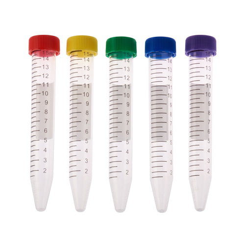 CELLTREAT 230411A 15mL Centrifuge Tube, Assorted Color Cap - Bag, Sterile