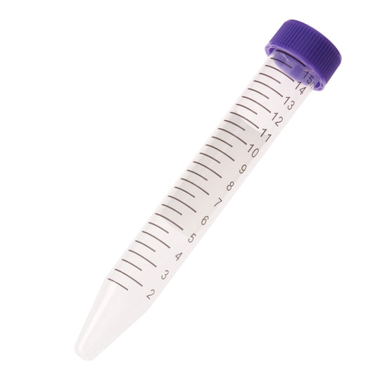 CELLTREAT 230411P 15mL Centrifuge Tube, Purple Cap - Bag, Sterile