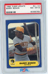 Graded 1986 Fleer Update Barry Bonds #U14 Rookie RC Baseball Card PSA 8 NM-MT