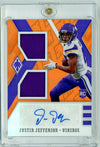 2020 Panini Phoenix Rookie Dual Jersey Auto Orange Justin Jefferson #RDA-JJ /50 Rookie Patch Autograph RPA Rookie RC Football Card
