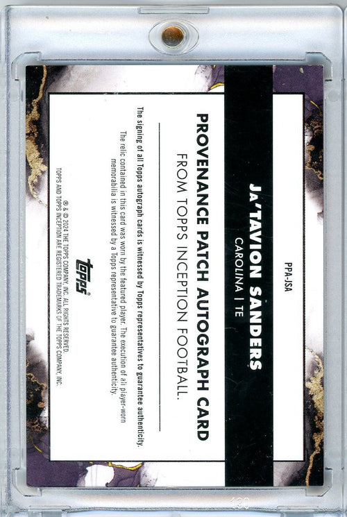 2024 Topps Inception Ja'Tavion Sanders #PPA-JSA /20 Autographed Rookie RC Football Card