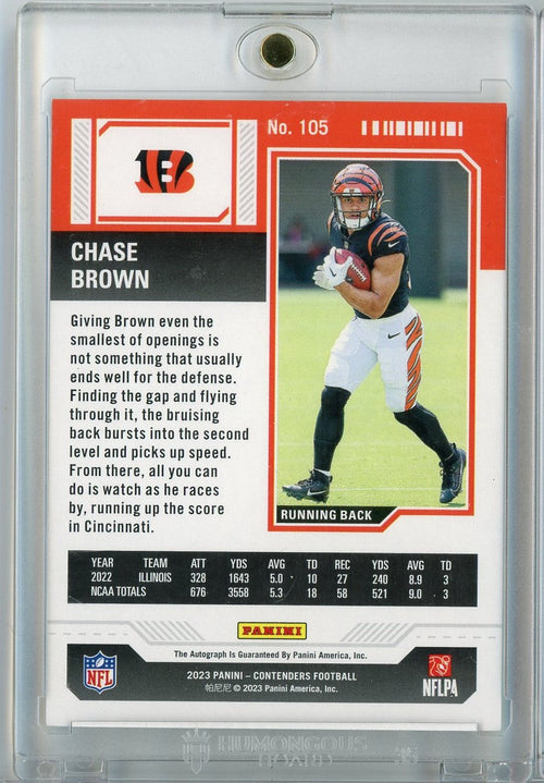 2023 Panini Contenders Playoff Ticket Chase Brown #105  /149 Auto Rookie RC Football Card