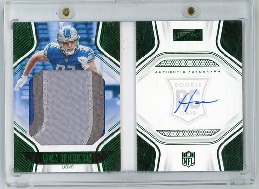 2021 Panini Playbook Rookies Playbook Jersey Autographs Aidan Hutchinson #213 /25 Booklet Auto Rookie RC Football Card