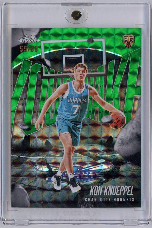 2025 Topps Chrome Kon Knueppel #YQ4 Youthquake Green Foil /99 Rookie RC Basketball Card