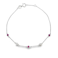 .17ct Ruby Diamond Bracelet 14KT White Gold