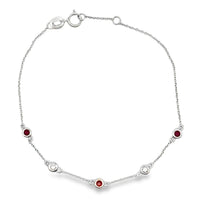 .25ct Ruby Diamond Bracelet 14KT White Gold