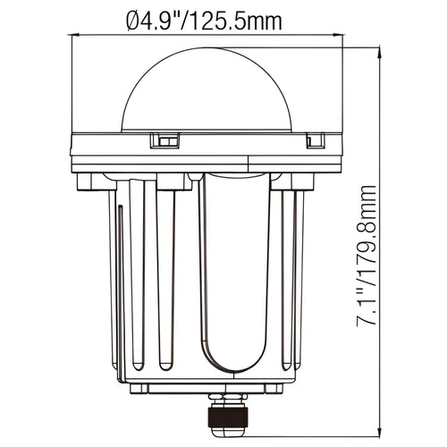 In-Ground Pathway Light with Brass-PVC Housing and Domed Half Lid for MR16 Bulbs
