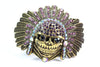 Indian Chief Skull Bangle Vintage Gold Crystal Headdress