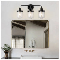 Indoor Wall Lights in Modern Black Finish with Glass Shade and E26 Base
