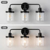 Indoor Wall Lights in Modern Black Finish with Glass Shade and E26 Base