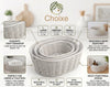 Multi-Purpose Nesting Rattan Basket 3-Piece Set