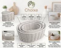 Multi-Purpose Nesting Rattan Basket 3-Piece Set