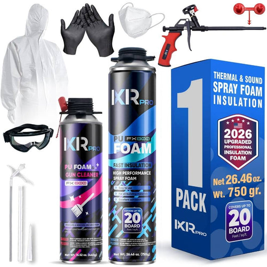 Spray Foam Insulation Kit - Polyurethane Foam with Gun