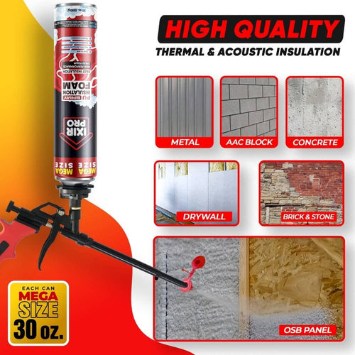 Spray Foam Insulation Can (30 oz. / 850 g) - Closed Cell Polyurethane Foam