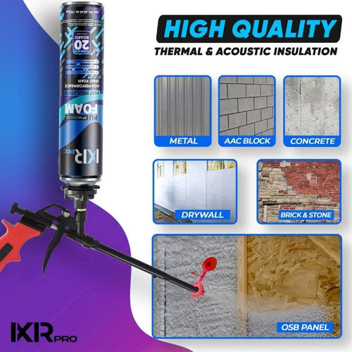 Spray Foam Insulation Kit - Polyurethane Foam with Gun