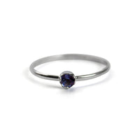 Iolite Sterling Silver Ring Delicate Minimalist Band