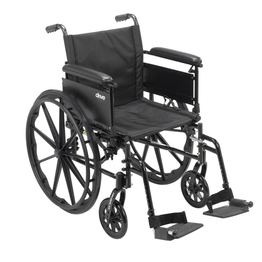 Cruiser X4 Lightweight Dual Axle Wheelchair with Adjustable Detachable Arms, Full Arms, Swing Away Footrests, 16" Seat RIO Medical Supplies