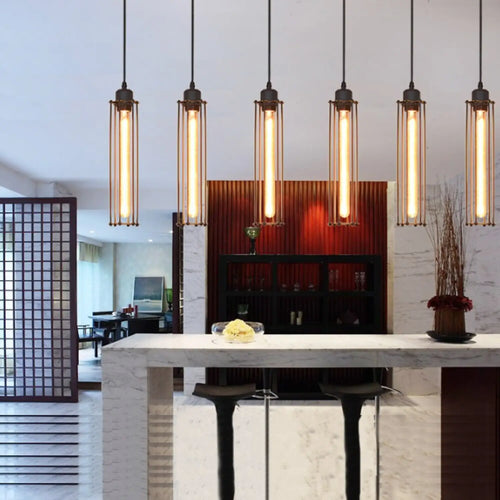Iron Chandelier with Metal Cage Design for Modern Spaces