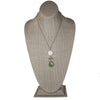 Jade Sea Glass Pendant Necklace Gold Chain Drop Green Pearl