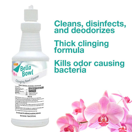BellaBowl Clinging Toilet Bowl Cleaner & Disinfectant, 1 Quart